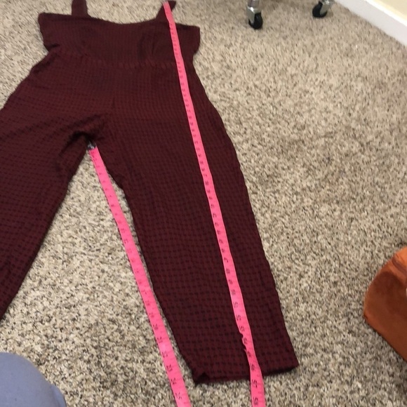 Madewell Tompkins Jumpsuit Size Medium Burgundy Print - Picture 12 of 13